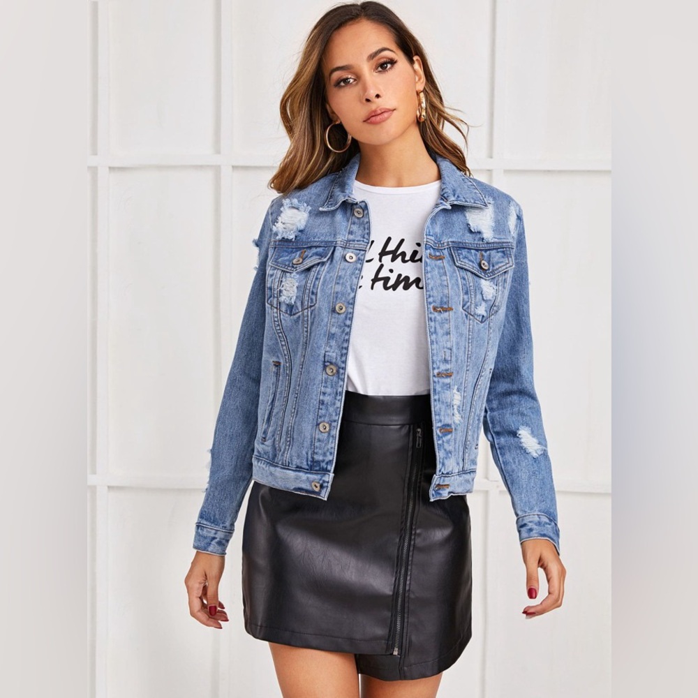 Distressed Denim Jacket